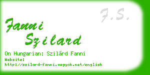 fanni szilard business card